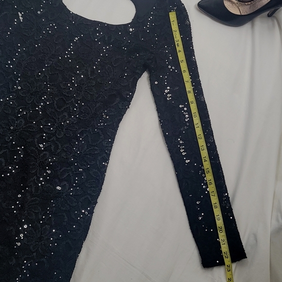 Ruby rox body con black sequined dress sz Med - Picture 6 of 13